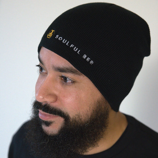 Black Beanie with Gold Soulful Bee Logo