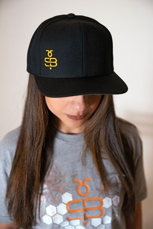 Black Snapback with Gold SB Insignia