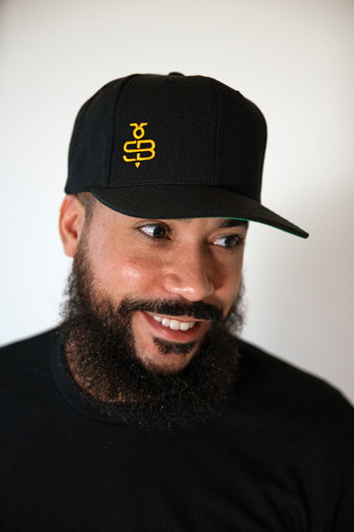 Black Snapback with Gold SB Insignia